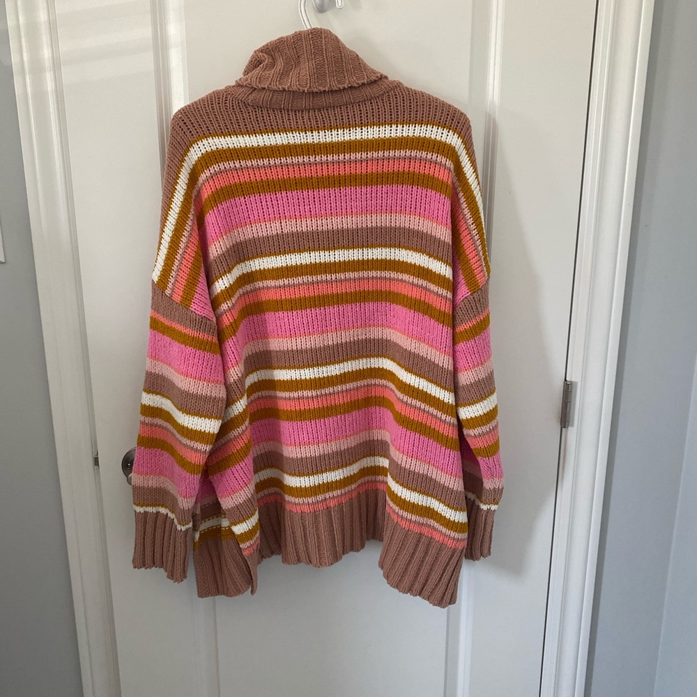 Aerie Striped Chenille Turtleneck Sweater - Picture 3 of 7